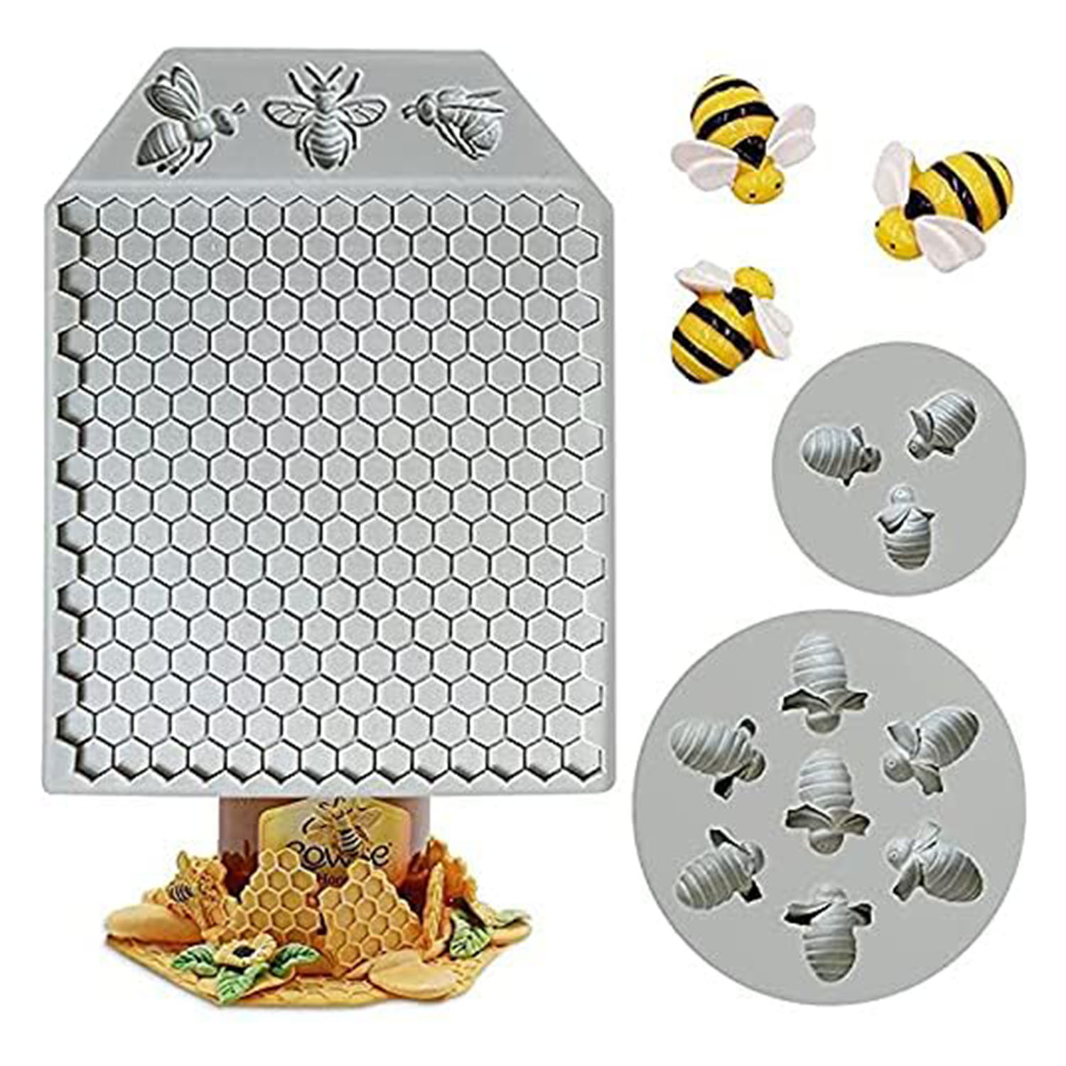 3Pcs Bumble Bee Honeycomb Sili - Silicone Mold Ocean recension och pris