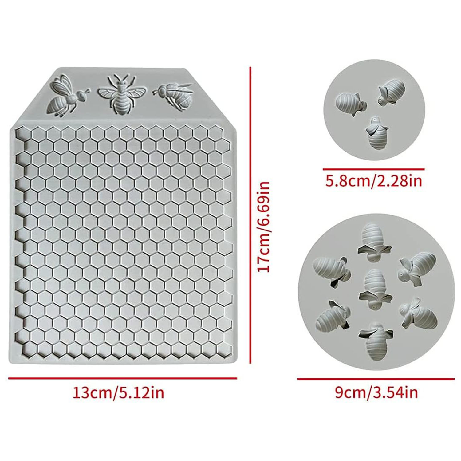 3Pcs Bumble Bee Honeycomb Sili - Silicone Mold Ocean recension och pris