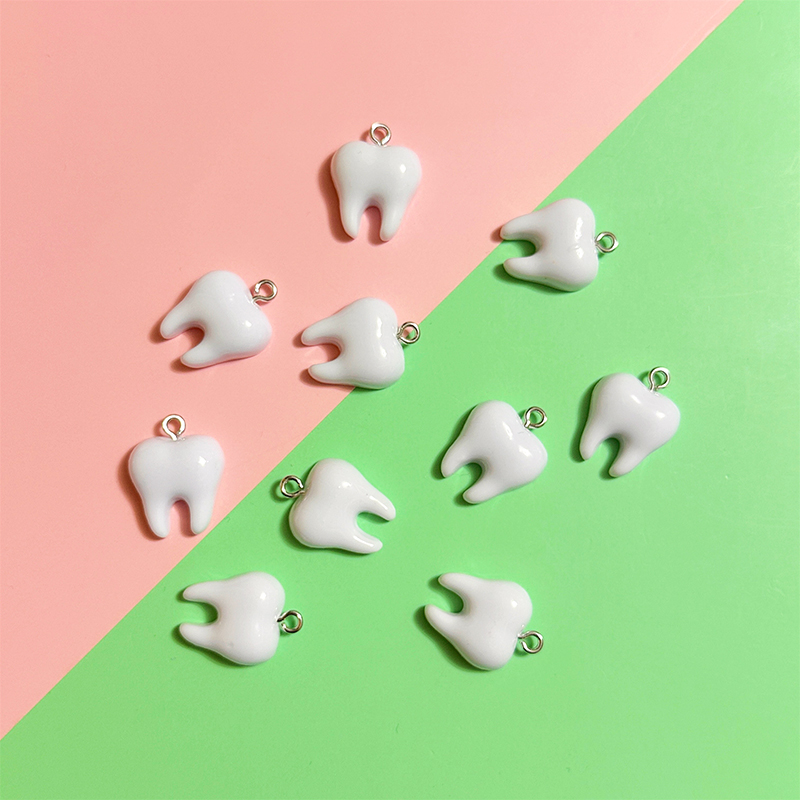 10pcs Cute White Teeth Resin P - Resin Art Jewelry Kit recension och pris