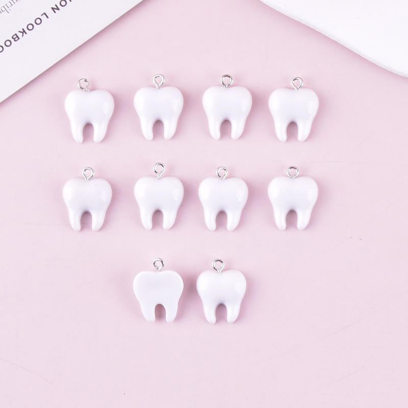 10pcs Cute White Teeth Resin P - Resin Art Jewelry Kit recension och pris
