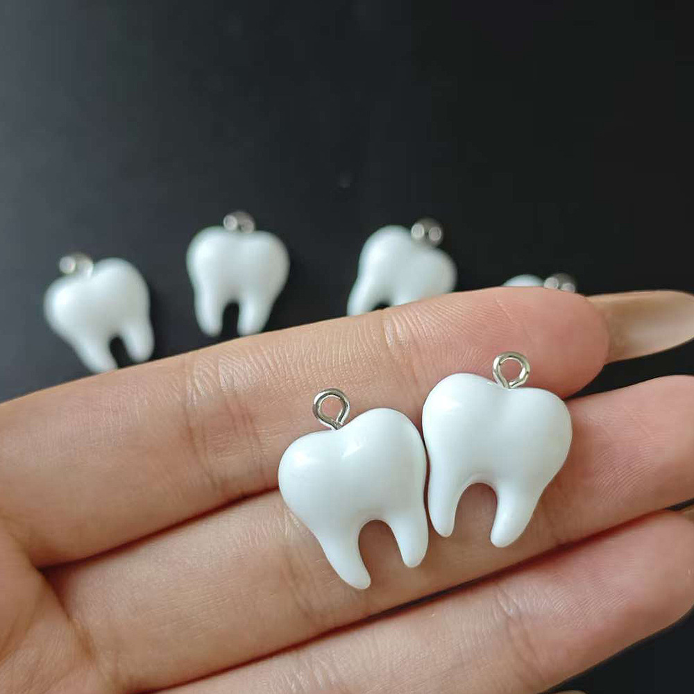10pcs Cute White Teeth Resin P - Resin Art Jewelry Kit recension och pris