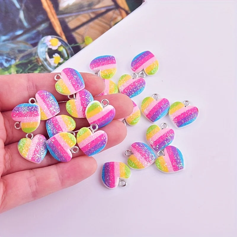10Pcs Colorful Heart Resin Cha - Resin Art Jewelry Kit recension och pris