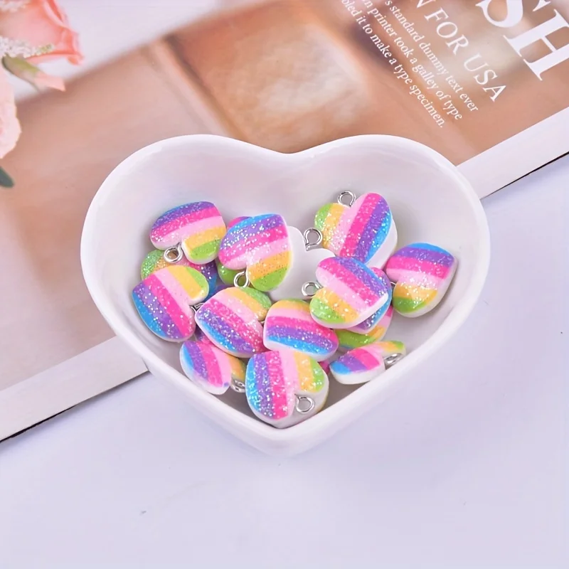 10Pcs Colorful Heart Resin Cha - Resin Art Jewelry Kit recension och pris