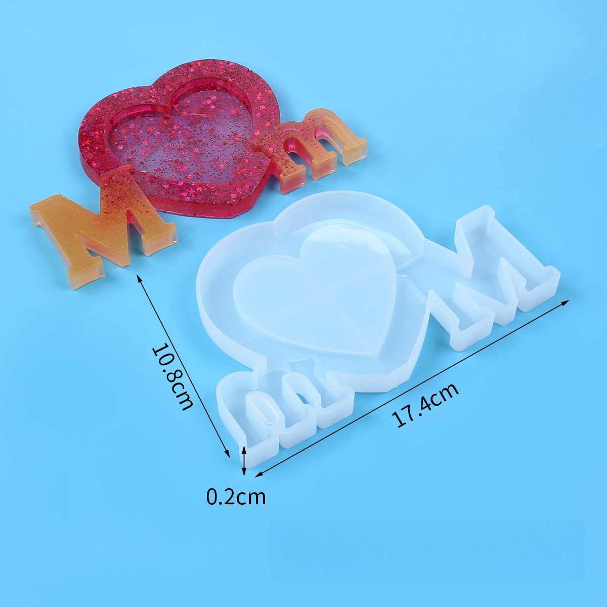 Letter Mm Epoxy Resin Silicone - Resin Art Heart recension och pris