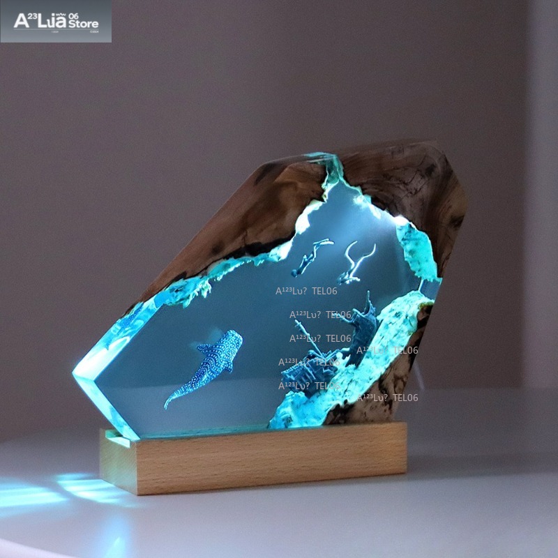 Wood Resin Night Light Ocean A - Resin Art Ocean recension och pris