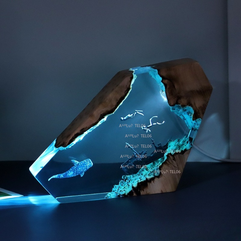 Wood Resin Night Light Ocean A - Resin Art Ocean recension och pris