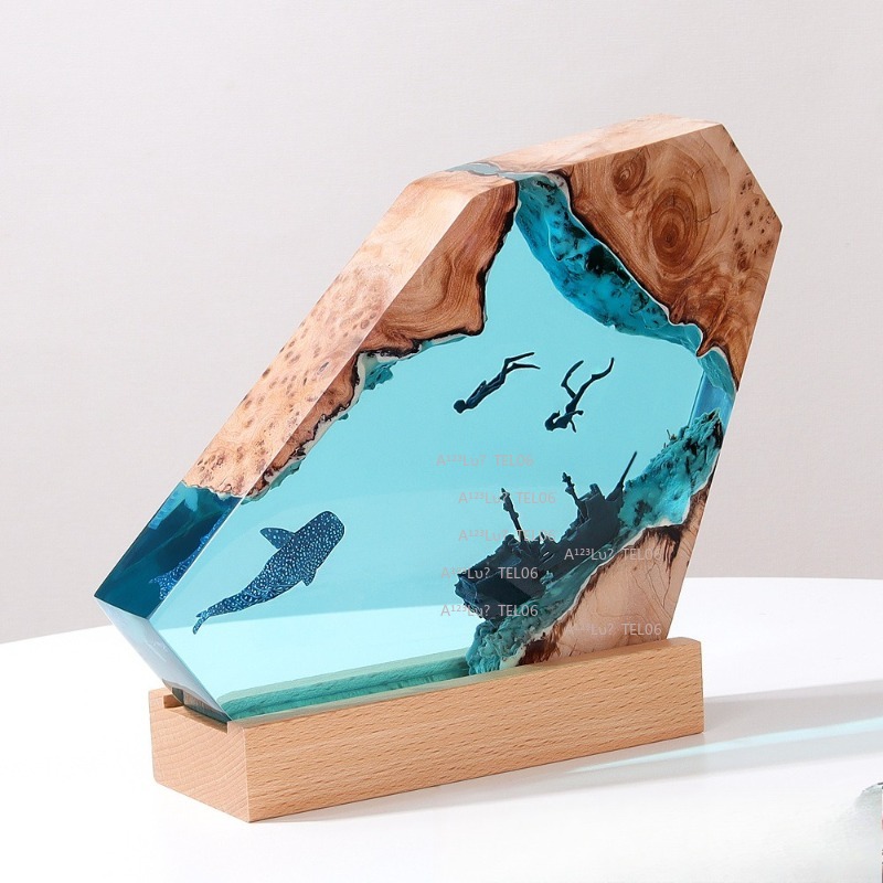 Wood Resin Night Light Ocean A - Resin Art Ocean recension och pris