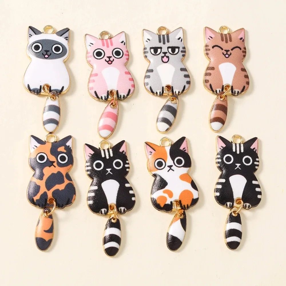 10Pcs 16×39mm Cute Cartoon Cat - Resin Art Jewelry Kit recension och pris
