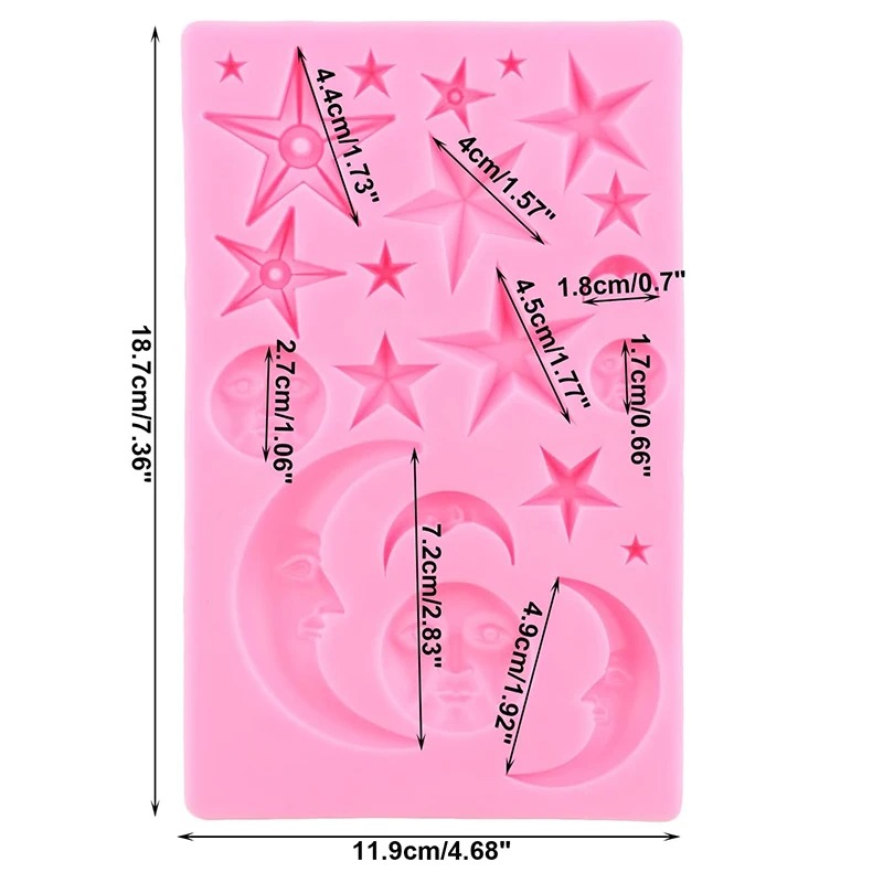 Sun Face Moon Stars Polymer Cl - Resin Art Products recension och pris