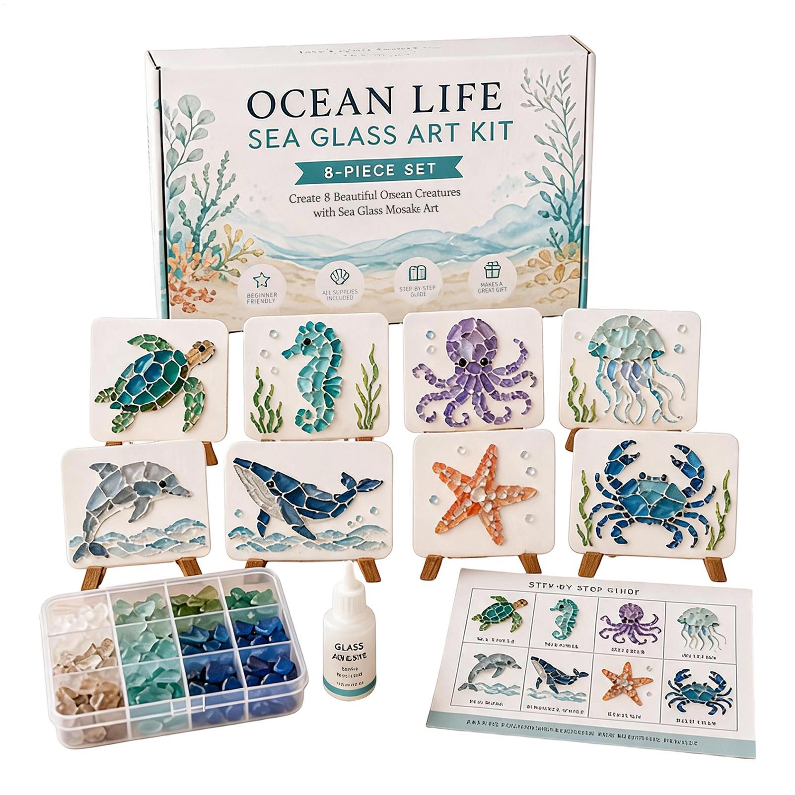Unfinished DIY Sea Glass Mosai - Resin Art Ocean recension och pris
