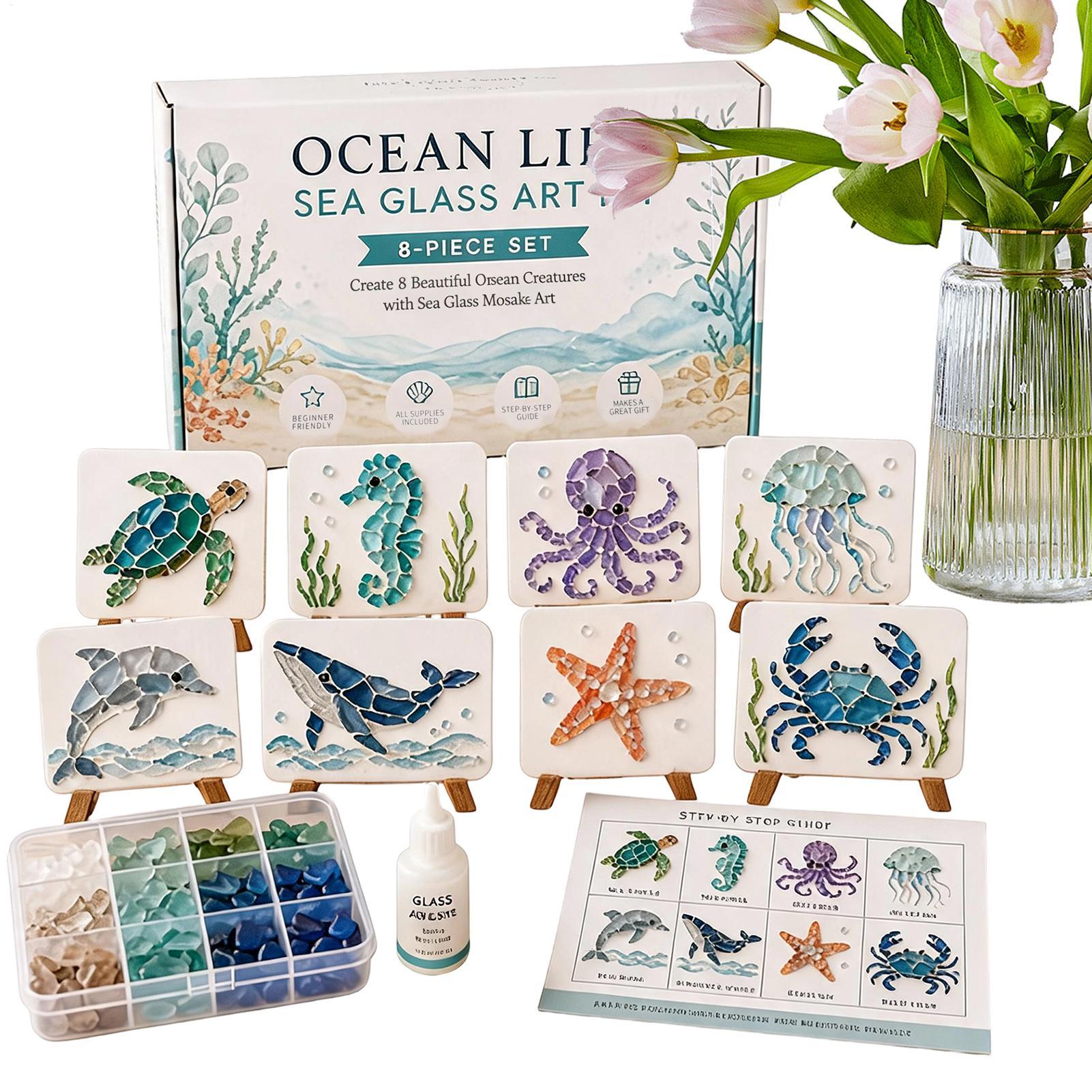 Unfinished DIY Sea Glass Mosai - Resin Art Ocean recension och pris