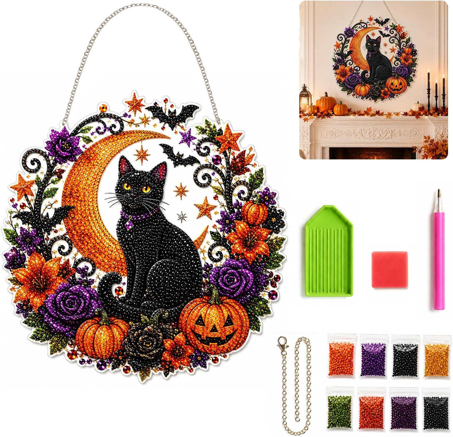 Halloween Pumpkins Diamond Art - Resin Art Flower recension och pris
