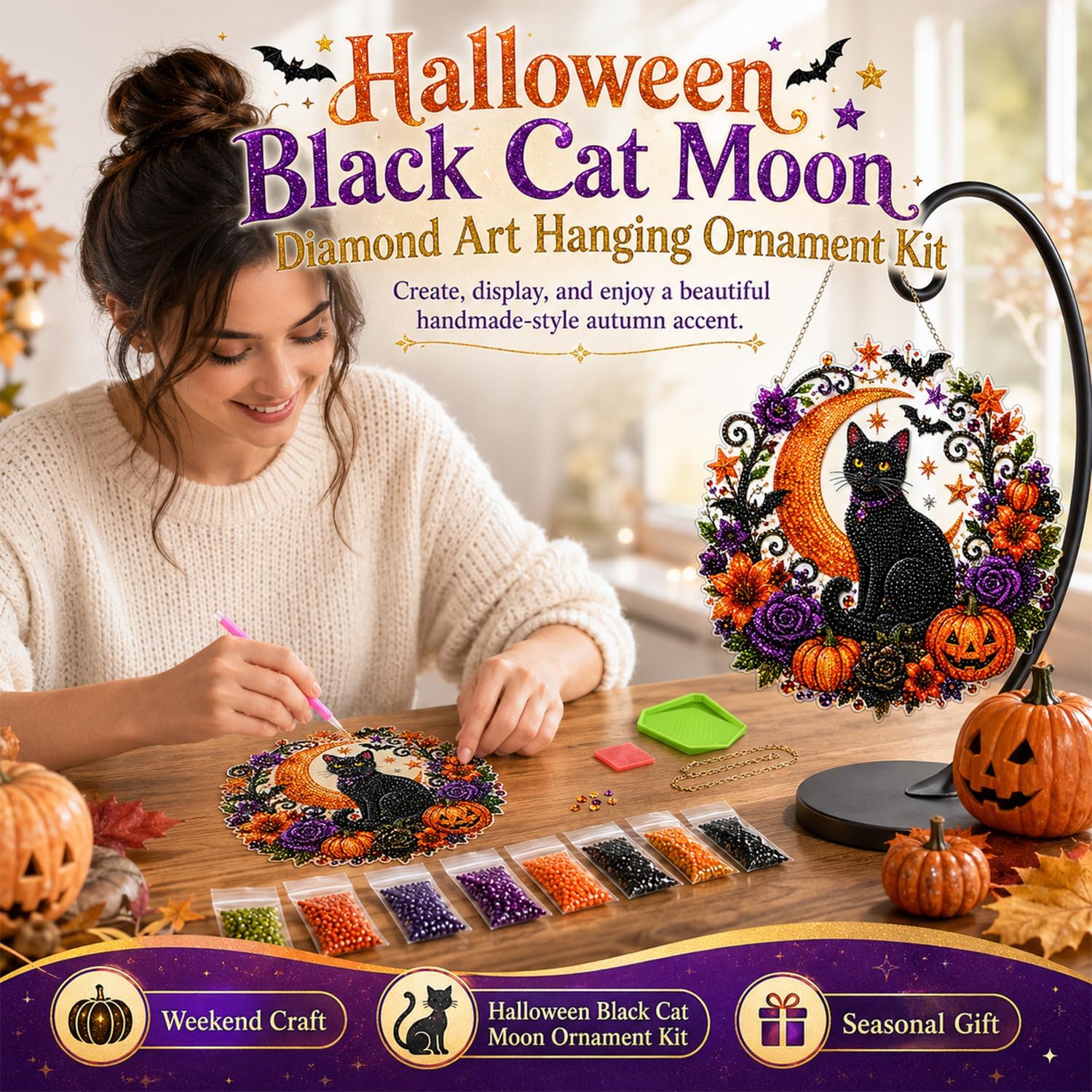 Halloween Pumpkins Diamond Art - Resin Art Flower recension och pris