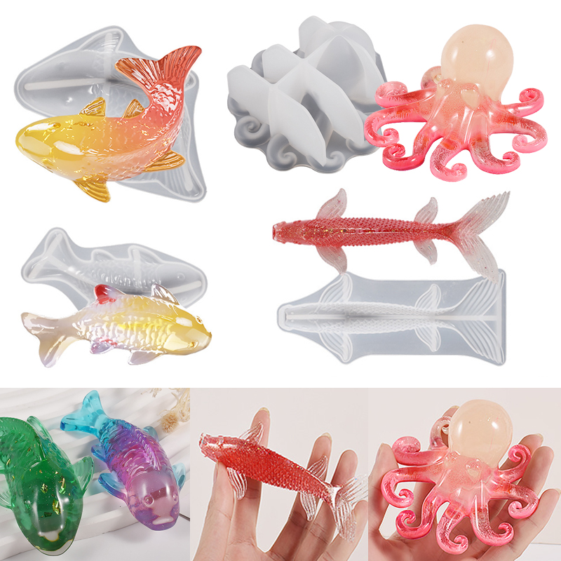 3D Koi Fish Shaped Epoxy Resin - Silicone Mold Ocean recension och pris