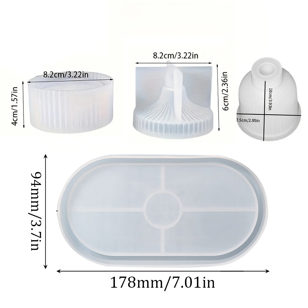 4pcs Silicone Molds Oval Tray  - Resin Art Products recension och pris