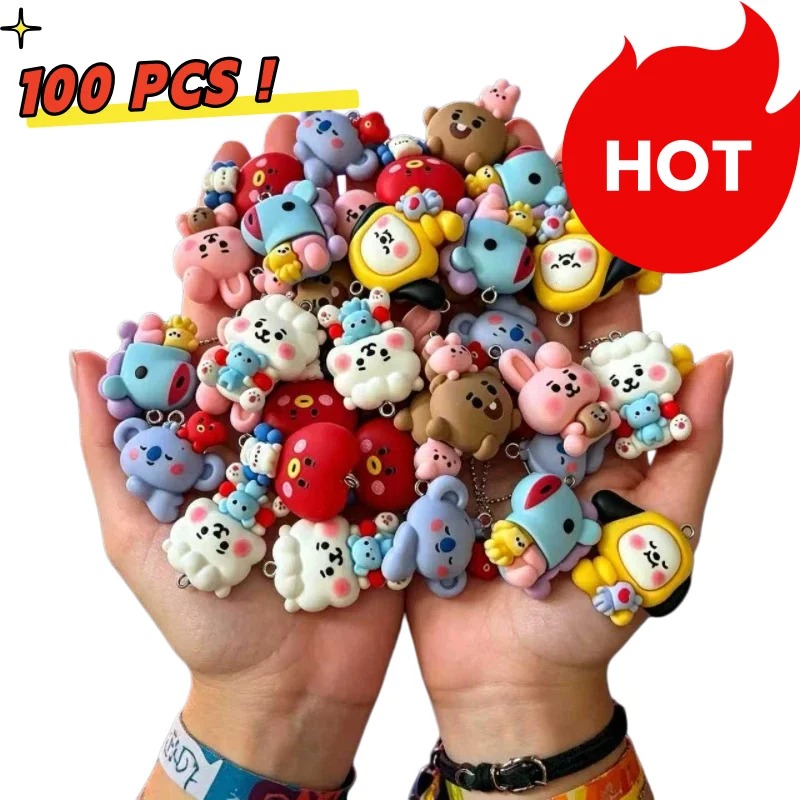 7pcs BT21 Resin Cartoon Charm  - Resin Art Jewelry Kit recension och pris