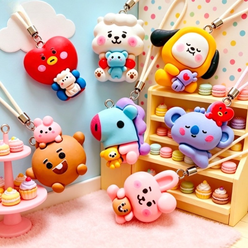7pcs BT21 Resin Cartoon Charm  - Resin Art Jewelry Kit recension och pris