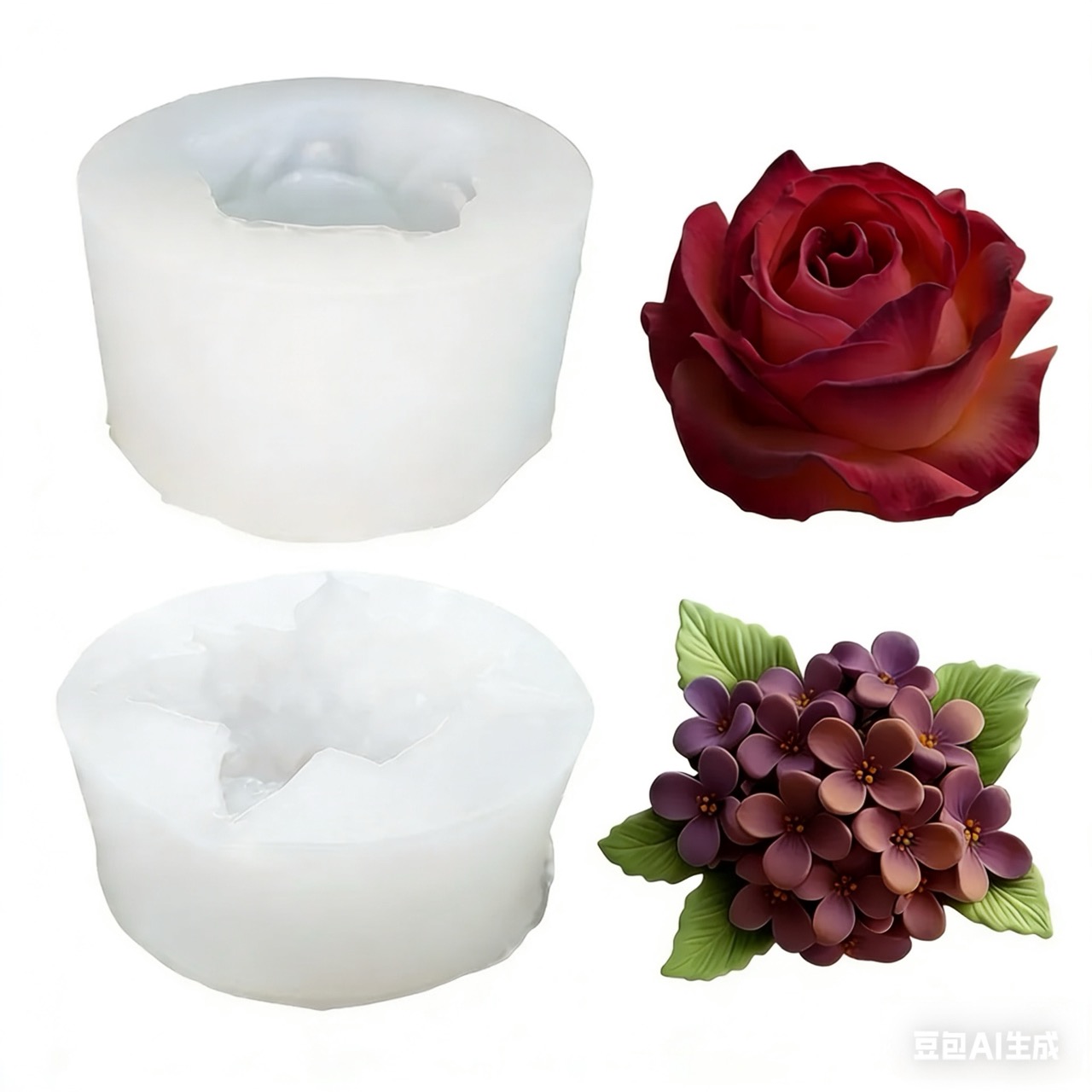 2-Piece 3D Rose and Lilac Sili - Resin Art Design For Wedding recension och pris