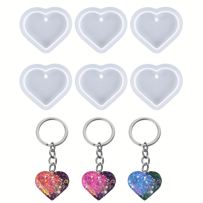 6Heart-shaped resin mold set,  - Resin Art Heart recension och pris