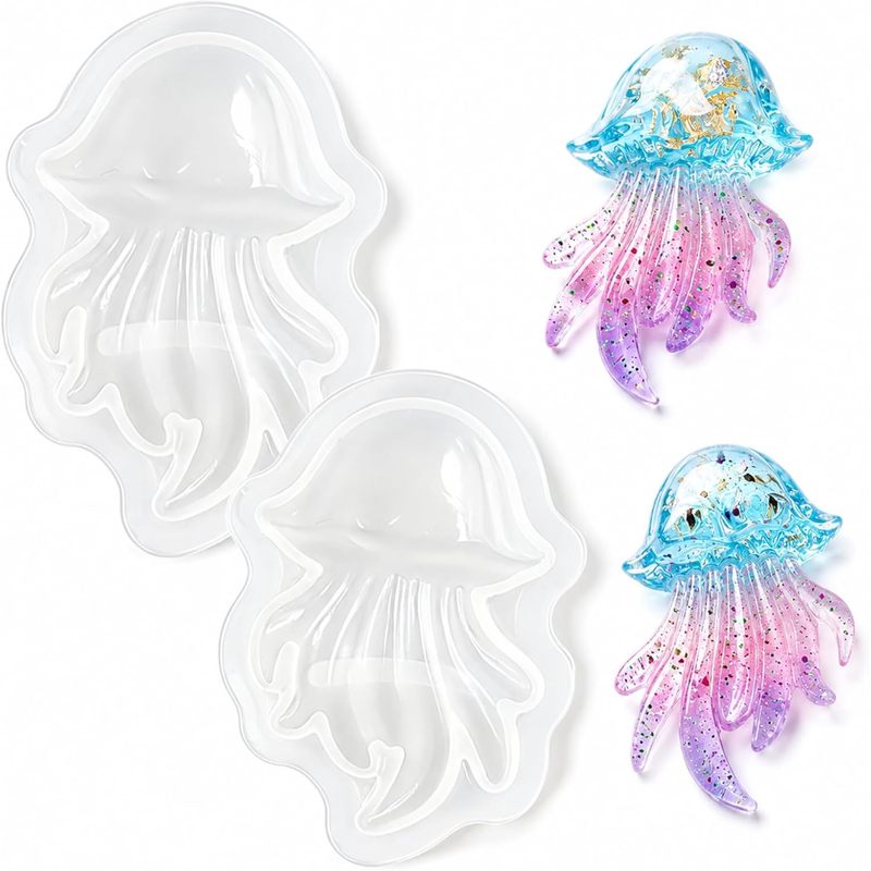 2Set of Jellyfish Resin Molds， - Silicone Mold Ocean recension och pris
