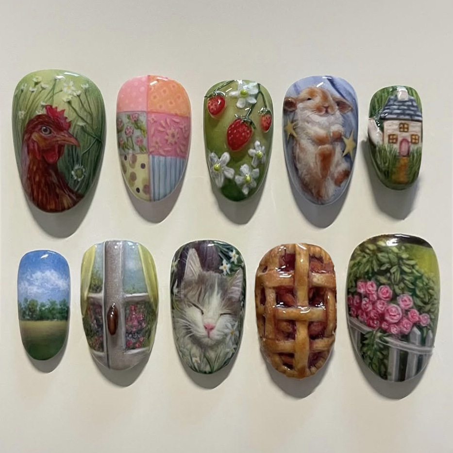 24pcs Pastoral Style Almond Pr - Resin Art Flower recension och pris