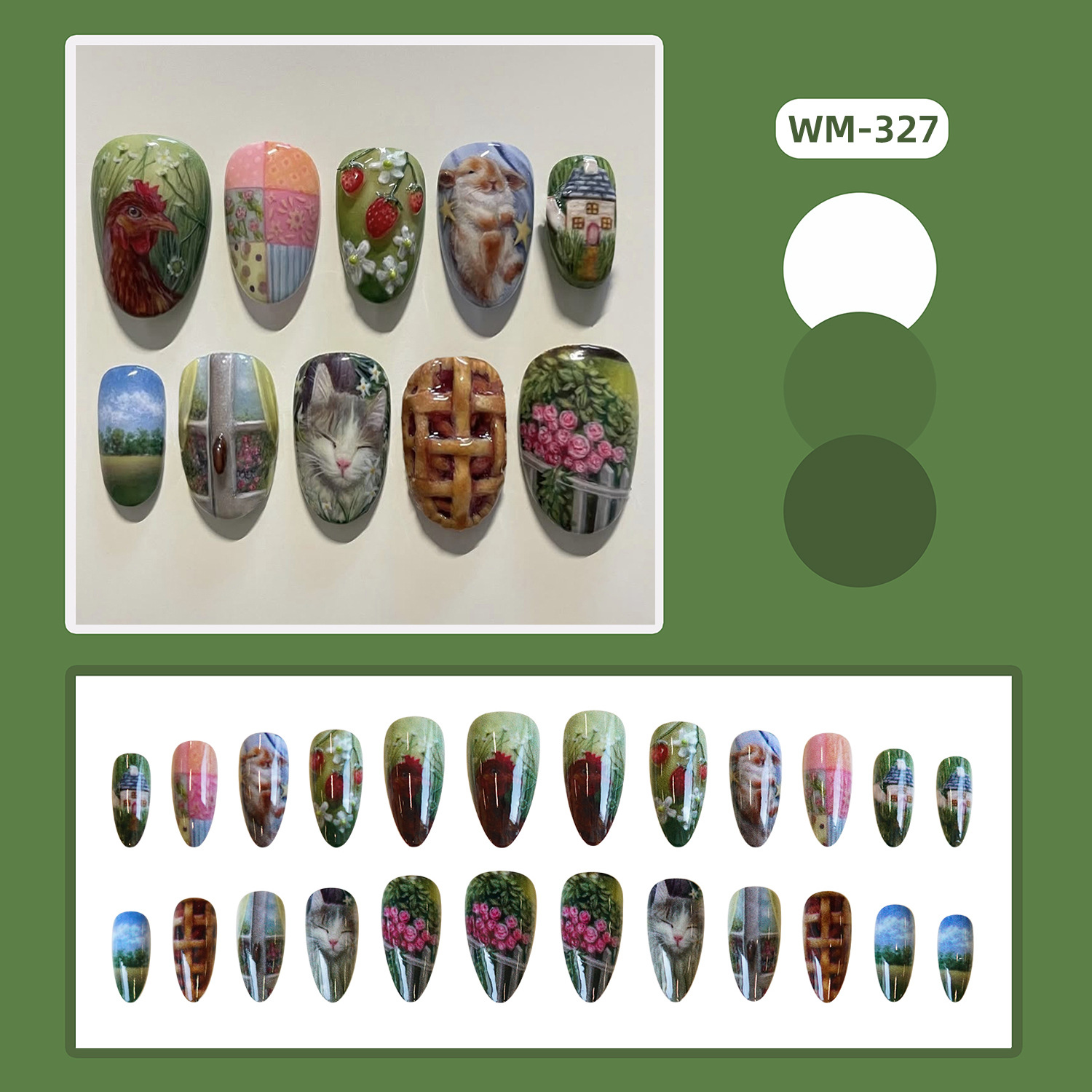 24pcs Pastoral Style Almond Pr - Resin Art Flower recension och pris