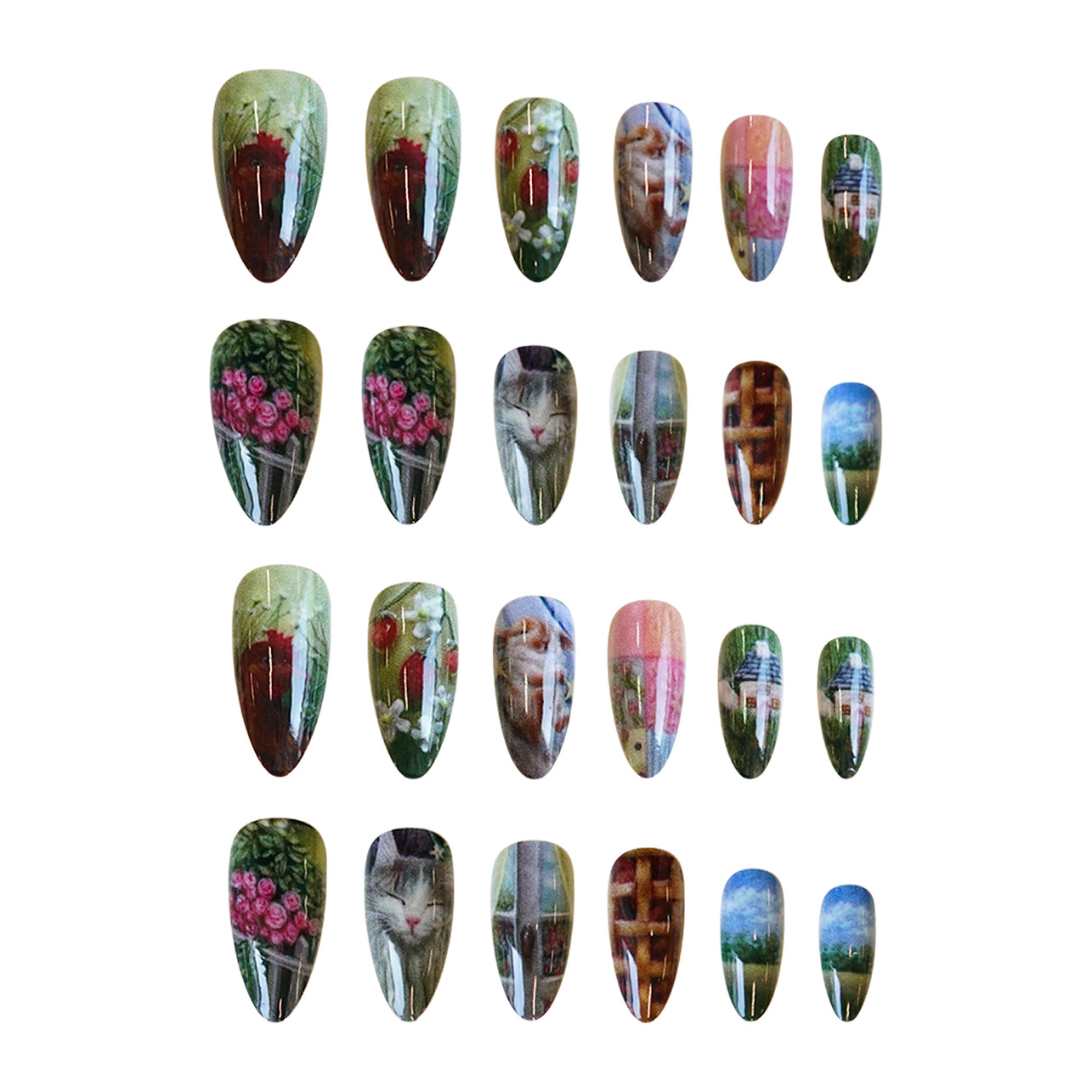 24pcs Pastoral Style Almond Pr - Resin Art Flower recension och pris