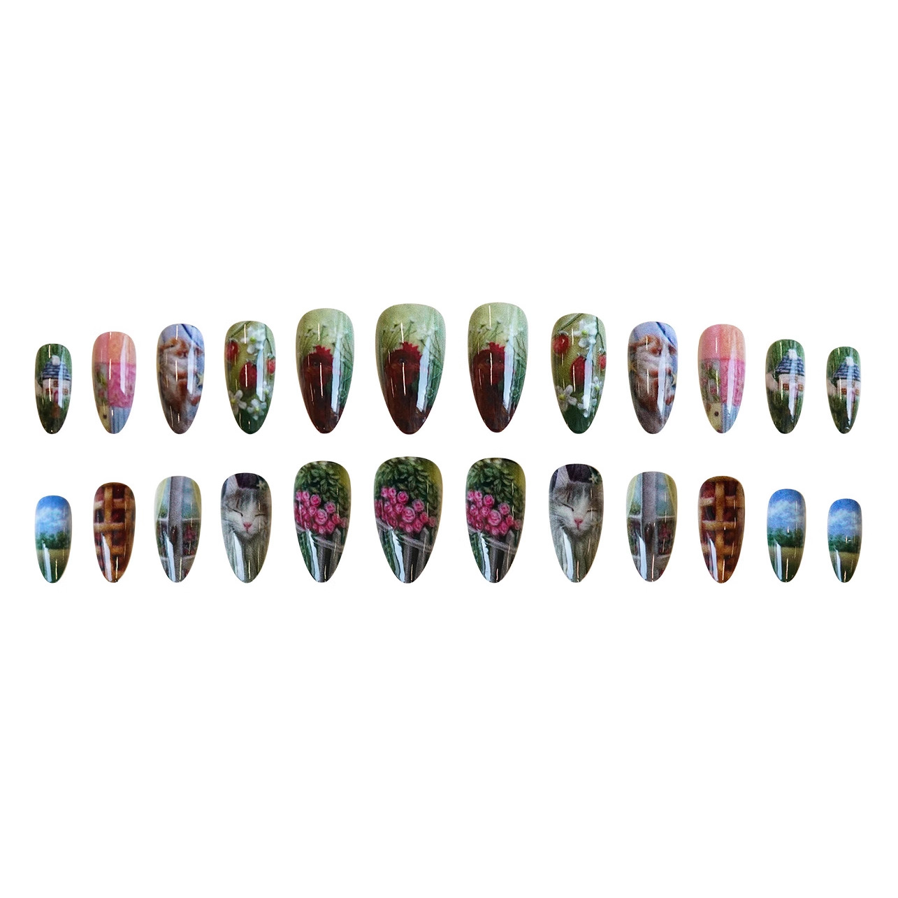 24pcs Pastoral Style Almond Pr - Resin Art Flower recension och pris