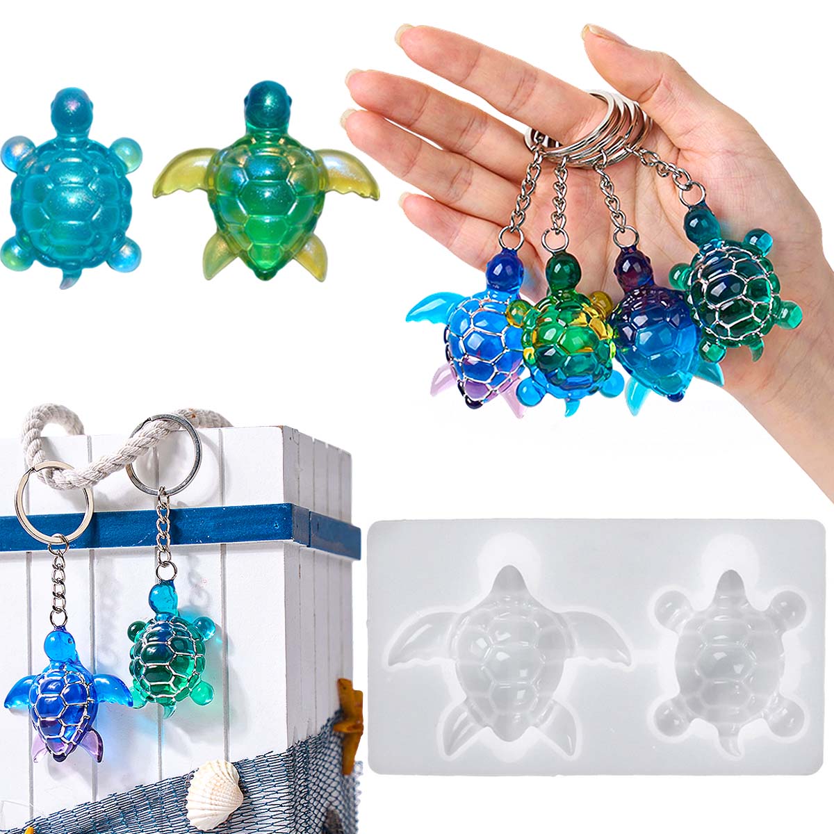 3D Sea Turtle Keychain Silicon - Silicone Mold Ocean recension och pris