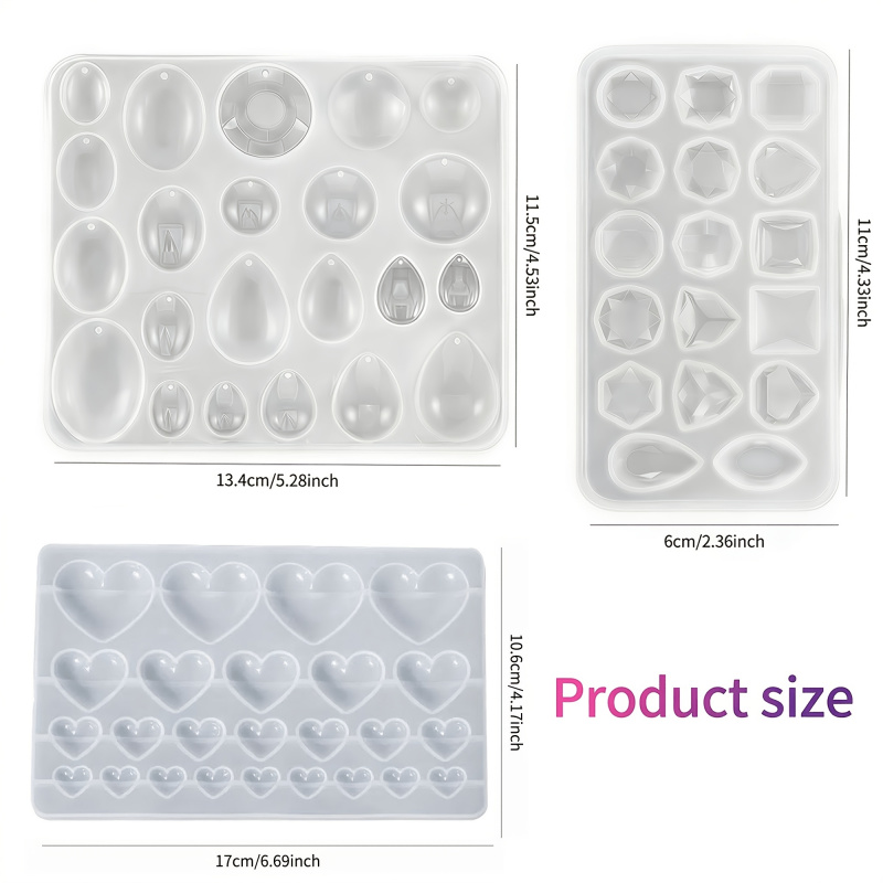 3Packaged Gemstone Silicone Mo - Resin Art Heart recension och pris