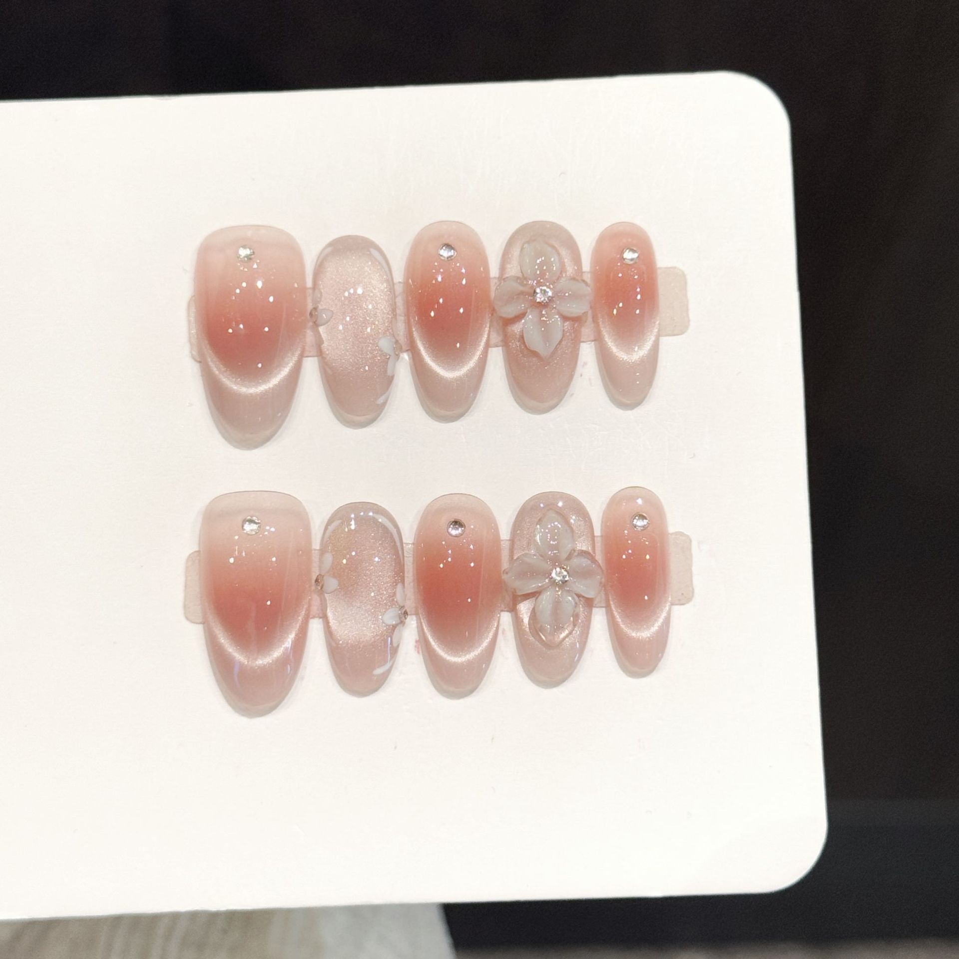 10pcs Handmade Press On Nails  - Resin Art Flower recension och pris